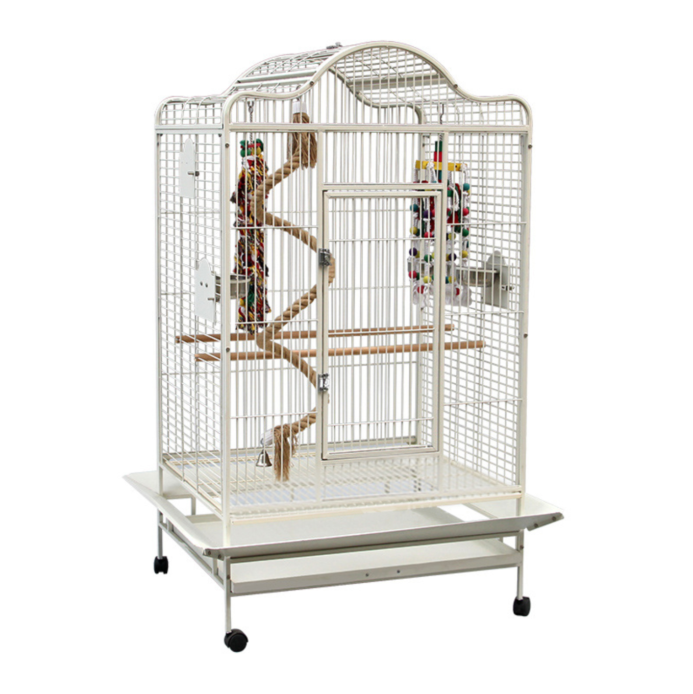 Kinghotpet Stainless steel Large Cage for African Grey Parrot Lovebird Cockatiels Cage Birdcage with Accessories