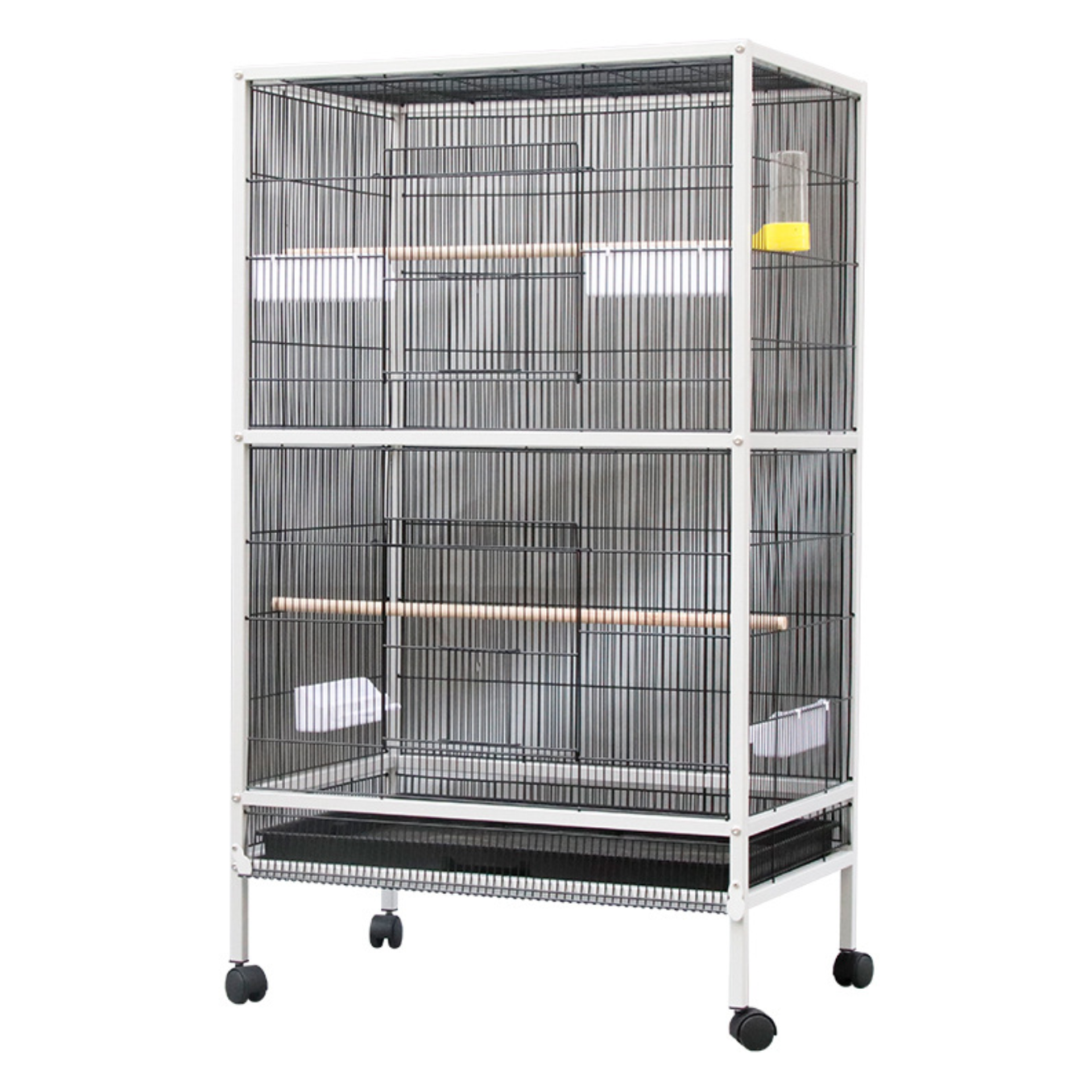 Wholesales best quality cage model 2002P wire gold steel powder coated elegant antique bird cage with wheels