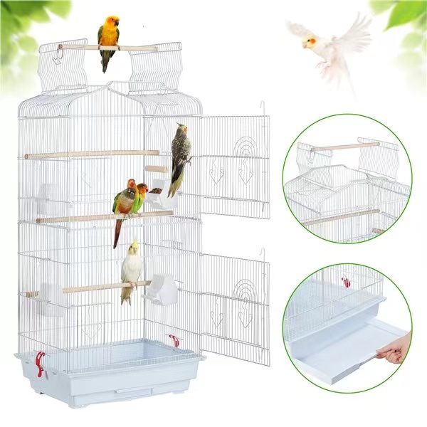 Kinghotpet ODM vintage professional birdcage lamp with stand rolling partition breeding bird cage accessories